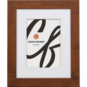 Craig Frames Bauhaus 125, Modern Dark Walnut Picture Frame With a Single Mat - Picture 1 of 8