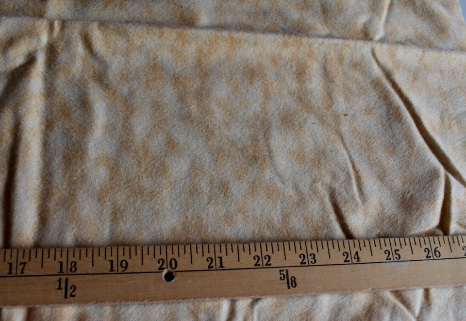 SOFT YELLOW DISTRESSED  COTTON FLANNEL  FABRIC   23X42 INCHES - Image 1 of 1