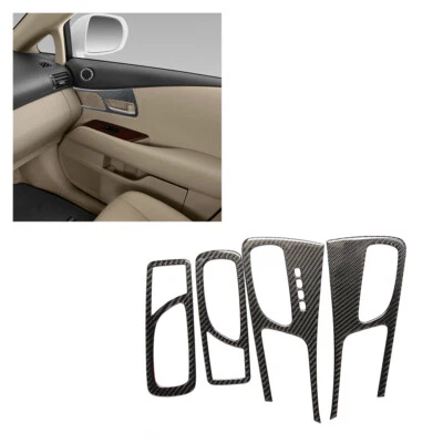 4Pcs For Lexus RX350 RX450H 2010-2012 Carbon Fiber Door Handle Cover Trim - Изображение 1 из 4
