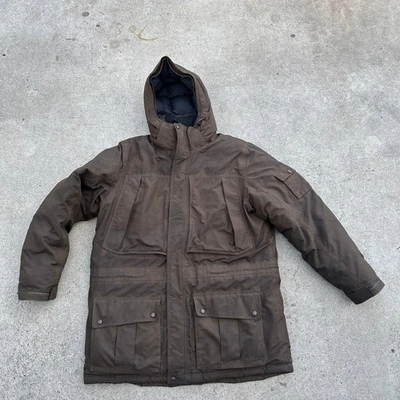 LL Bean Goose Down Puffer Parka Men Size XL Tall￼Hooded Brown Jacket Quilt Lined - Image 1 of 4