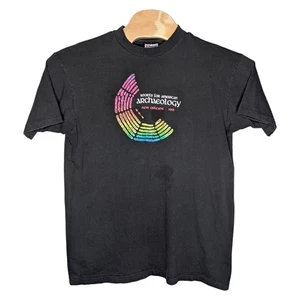 Vintage Society For American Archaeology T Shirt Large Black New Orleans 1991 - Picture 1 of 12