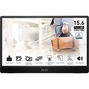 MSI PRO MP161 E2U 16" Full HD 16:9 4ms IPS LED Monitor, Black and Silver - Picture 1 of 12