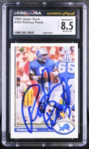 Tarjeta de cubierta superior firmada por Rodney Pete 1991 #305 Detroit Lions CGC 8,5 JSA 10 automática - Imagen 1 de 2