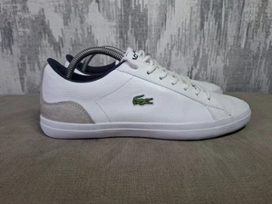 Mens Lacoste Lerond 318 Leather Trainers Size UK 8 White - Picture 1 of 12