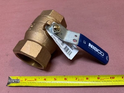 NIBCO T-580-70 Bronze  Ball Valve 2-1/2" Threaded  150 SWP 600 CWP 2.5" Manual - Image 1 of 4