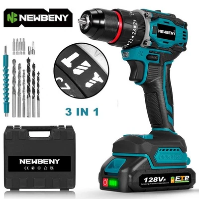 NEWBENY Für Makita Akku Schlagbohrschrauber Akkuschrauber Bohrschrauber 2 Akku & Koffer