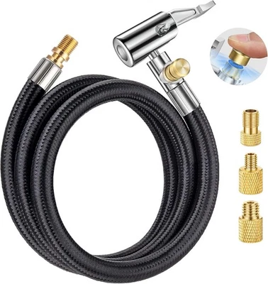 33" Lengthened Tire Inflator Hose Adapter Quick Connect&Release, Lock on Air Chu - Image 1 of 4