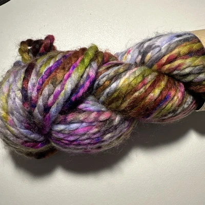 Earth And Empress Hand Dyed Bulky Yarn Purple Multi Color Merino Nylon 110yds  - Image 1 of 3