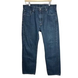 Levi’s 505 Men's Regular Fit Straight Leg Zipper Fly Dark Wash Denim Jeans 36x32 - Picture 1 of 14