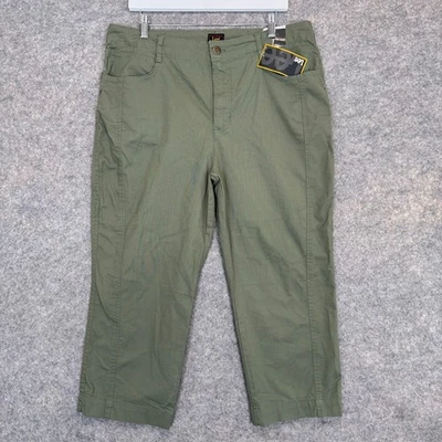 Pantalones Cortos Lee Para Mujer 14 Verde Oliva Chino Rectos Informales Algodón NUEVOS NUEVOS CON ETIQUETAS Foto 1 de 4