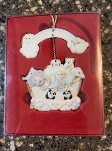 Retired Boxed LENOX Porcelain Noah's Ark Two-Piece Christmas Ornament - Picture 1 of 3