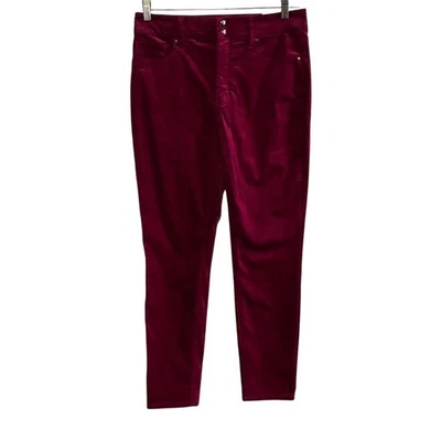 Pantalones al tobillo ajustados de terciopelo rosa para mujer White House Black Market talla 8 Foto 1 de 4