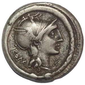 L. Manlius Torquatus. 113-112BC AR Denario Republicano - Imagen 1 de 3