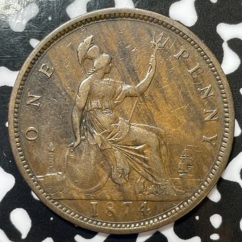 1874 Great Britain Penny Lot#M4516 Cover