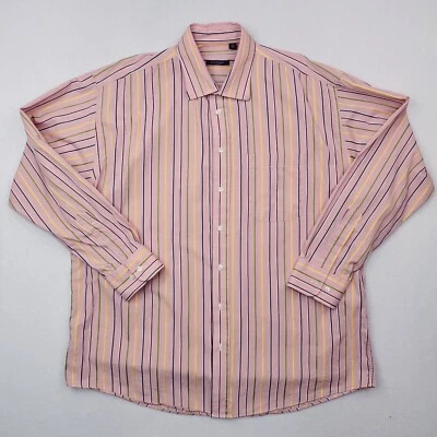 Camisa Burberry London Para Hombre Extra Grande Rosa Malva Rayas Calce Relajado Abotonada Foto 1 de 4