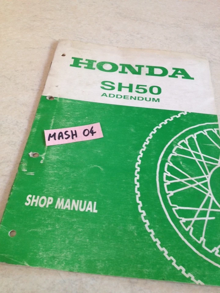 Supplement Workshop Manual Honda SH50 SH 50 Scooter Shop Manual - Image 1 of 1