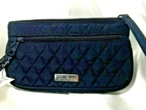 Vera Bradley's Medium WRISTLET in CLASSIC NAVY, 8 x 4,5, borsa, chiusura con zip, nuovo con etichette - Foto 1 di 6