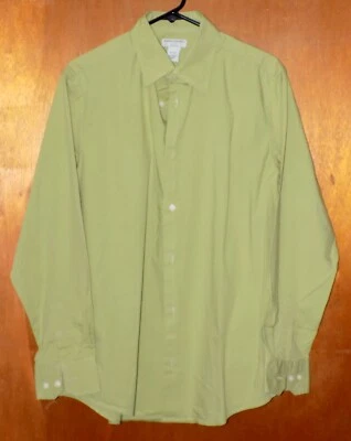 BANANA REPUBLIC STRETCH OLIVE GREEN 16-16 1/2 LARGE LONG SLEEVE SHIRT - Image 1 of 3