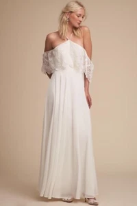BHLDN Pearson Vestido de Boda Bohemio En Blanco Talla Pequeña - Imagen 1 de 3