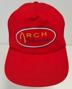 McDonalds Arch Deluxe Rojo Snapback Sombrero Uniforme Camionero Talla Única - Imagen 1 de 7