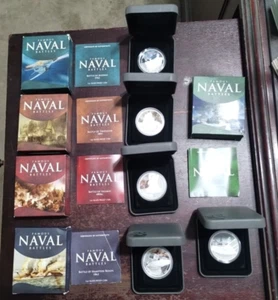 5 FAMOUS NAVAL BATTLES AUSTRALIA AUSTRALIAN .999 FINE SILVER TROY OUNCE 1 DOLLAR - Picture 1 of 16