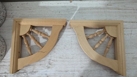 Door Window Corbels Shelf Brackets Set of 2 Rustic Wood Home Decor 7" Cover