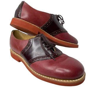 Zapatos de cuero Oxford Spaulding vintage con cordones marrón coñac talla 1 M para niños - Imagen 1 de 10