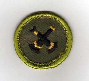 Firemanship Merit Badge, Type F Rolled Edge Khaki Twill (1961-68), Mint! - Picture 1 of 1