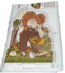 Cabbage Patch Kids Doll Pillow Cut-n-Sew Fabric Pattern/Sew Panel Grannycore VTG - Picture 1 of 2