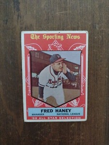 1959 Topps Hi # 551 Fred Haney All Stars Low Grade Pinhole 