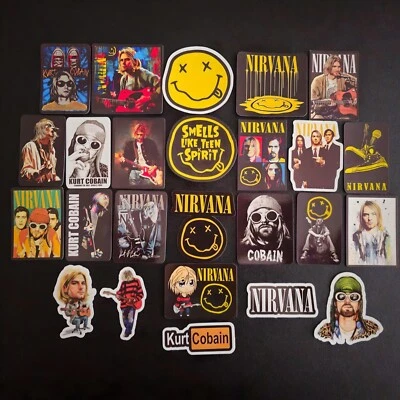 Nirvana Vinyl Stickers Kurt Cobain Alternative Grunge Rock Band Smiley Logo