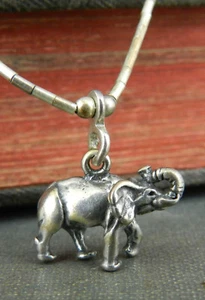Collar tubo de elefante de plata esterlina 925 vintage para niños - Imagen 1 de 4