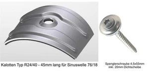 ALU Kalotten Set für Sinusprofil 76/18 inkl. 4,5x55mm Schrauben (je 100 Stück) - Bild 1 von 3