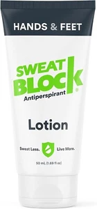 SweatBlock Antiperspirant Lotion For Hands & Feet, Proven To Reduce Excessive