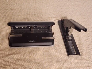 Swingline 2-7 Hole Punch, Semi-Adjustable, Heavy Duty Puncher /w 100 Sh Stapler - Picture 1 of 4