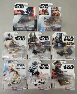 Set of 8 Hot Wheels Star Wars Character Cars Darth Vader, Chewbacca, BB-8 & More - Image 1 of 4