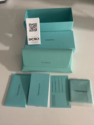 TIFFANY & CO GLASSES LEATHER CASE, BOX, CLEANING CLOTH. CERTIFICATE AND MANUFAC - Image 1 of 4