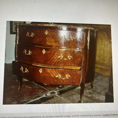 Antique French LXV style  Bronze decorations Marble  top  3 drawer dresser, 1900 - Image 1 of 4