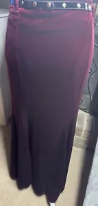 ⭐️Womens XL Long Skirt With Belt In Burgundy Elegant Velvet High Waist Holidays - Picture 1 of 6