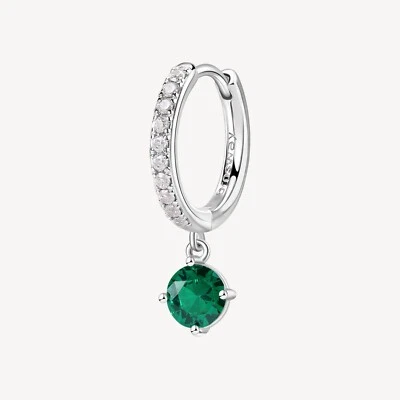 BROSWAY FANCY ORECCHINO A CERCHIO SINGOLO ARGENTO E ZIRCONI FLG82 LIFE GREEN - Immagine 1 di 4