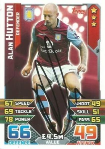 TARJETA COLECCIONABLE ALAN HUTTON ASTON VILLA 2015/2016 MATCH ATTAX FIRMADA + CERTIFICADO DE AUTENTICIDAD - Imagen 1 de 1