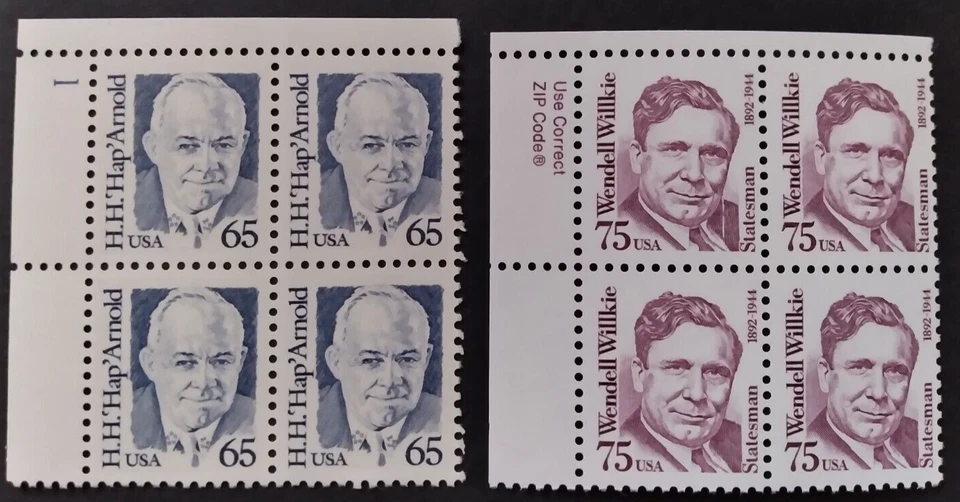 US Stamp # 2191 and #2192 Blocks of 4 OG MNH - Image 1 of 1