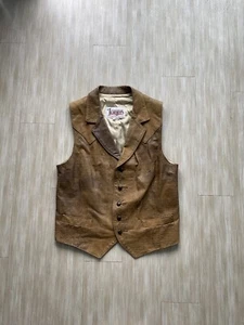 Diamond Leathers El Paso TX USA Western BIKER Leather Vest Men's 48 Lined - Picture 1 of 7