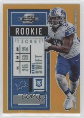 2020 Panini Contenders Optic Ticket Orange /50 D'Andre Swift #70 Rookie RC - Image 1 of 2