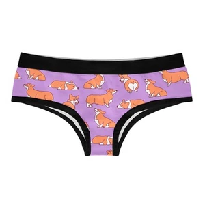 Womens Corgi Panties Cute Pet Lovers Puppy Graphic Novelty Underwear for Ladies - Picture 1 of 5