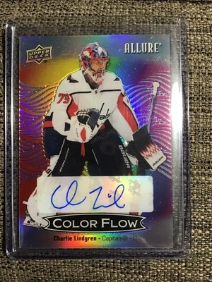 2024-25 UD Allure Color Flow Auto Charlie Lindgren Full Rainbow Auto - Image 1 of 2