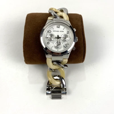 Michael Kors Runway Twist Chronograph Silver Dial Women's Watch With New Battery - Image 1 of 4