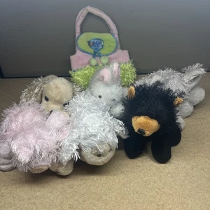 Webkinz Lot Bear Bunny Elephant Dog Pig Sheep And Purse Plush Stuffed Animal - Picture 1 of 15