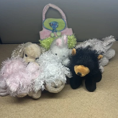 Webkinz Lot Bear Bunny Elephant Dog Pig Sheep And Purse Plush Stuffed Animal - Image 1 of 4