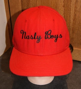 Vintage 90s NASTY BOYS WWF WWE Red Snapback Hat Cap New Era USA Made RARE! - Bild 1 von 8